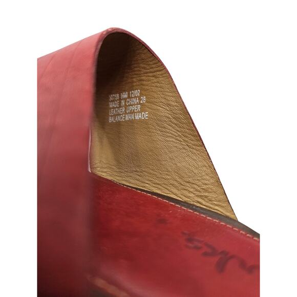 CLARKS Red Bendables Women's slides wedge leather Sandals 9.5M Office Casual - Picture 7 of 7